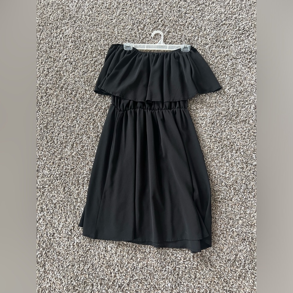 SHEIN Off Shoulder Black Summer Dress